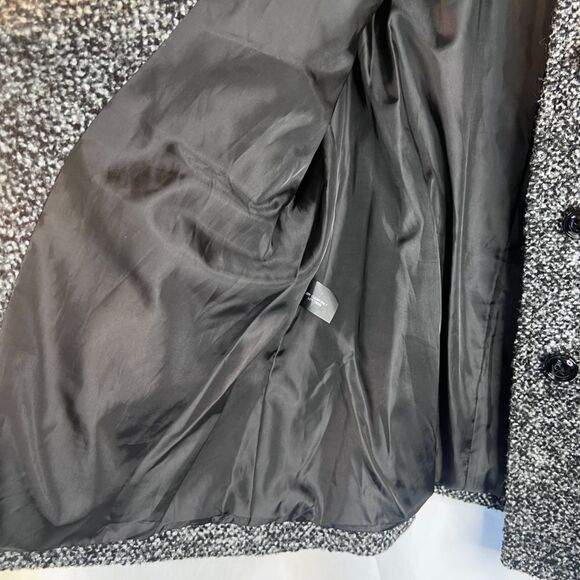 London Fog Tweed Wool Blend Peacoat w/ Scarf Single Breasted Size Large Classic - Picture 6 of 11